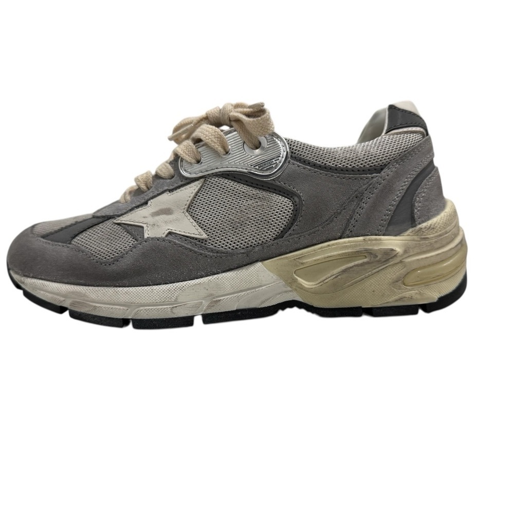 Golden Goose Women's Running Dad-Star Sneaker Suede Silver Mesh BNIB - Picture 4 of 14